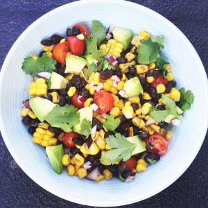 Sweetcorn and blackbean salad