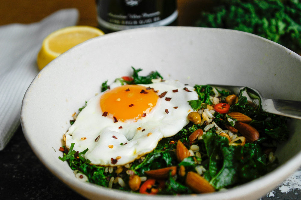 kale and almond fried rice 