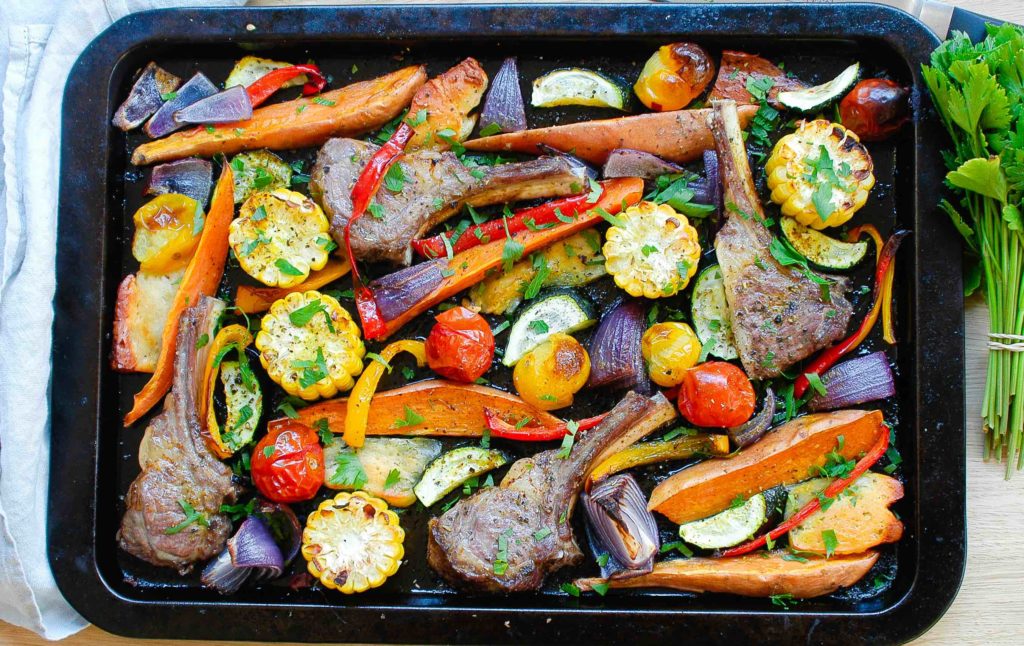 One Tray Mediterranean Lamb & Halloumi 